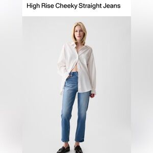 Gap Cheeky Straight High Rise Light Indigo 24/00 R